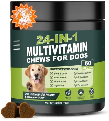 24-in-1 Dog Vitamins and Supplements 60 Ct Daily Multivitamin for Dogs