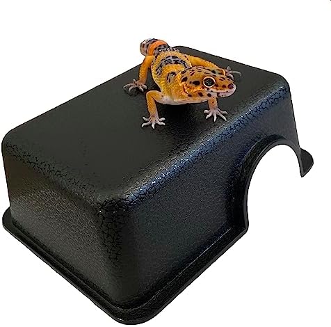 Plastic Reptile Hide Box for Leopard Geckos, Snakes, Lizards, Cornsnakes - Small & Juvenile