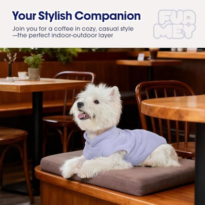 FUAMEY Dog Fleece Vest for Medium Dogs,Warm Stretchy Dog Sweatshirts Pullover with Leash Hole Dogs Sweater Soft Pet Turtleneck Cozy Pet Vest Lightweight Sleeveless Purple M