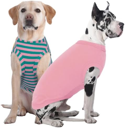 IECOii 2 Pack Dog Surgery Recovery Shirt Sleeveless Lightweight Dog Tshirt
