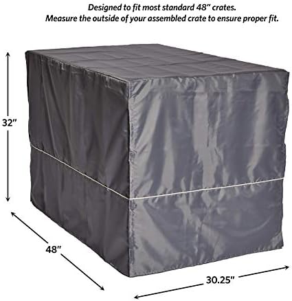 New World Midwest Homes for Pets XL Dog Crate Cover, Polyester Privacy Kennel Cover Fits Most 48-inch Crates, Light Gray, Machine Washable, Reduces Barking & Chewing