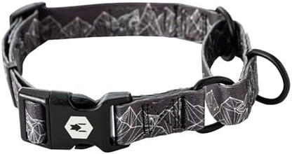 Wolfgang Heavy Duty Martingale Dog Collar with Quick Release Nylon Buckle for Walking & Training, WolfMountain Print, Large