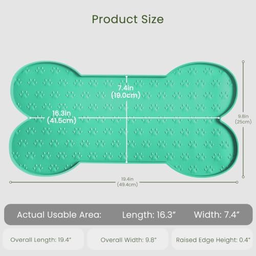 PWTAA Dog Food Mat Anti-Slip Silicone Dog Bowl Mat Thicker Pet Placemat Waterproof Cat Feeder Pad with Raised Edge Puppy Kitten Feeding Mats Suitable Small Medium-Sized Dogs Cats Eating Tray - 2PCS