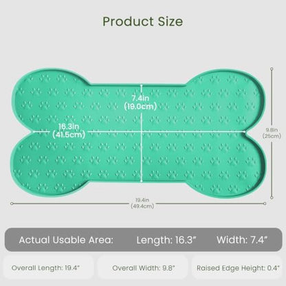 PWTAA Dog Food Mat Anti-Slip Silicone Dog Bowl Mat Thicker Pet Placemat Waterproof Cat Feeder Pad with Raised Edge Puppy Kitten Feeding Mats Suitable Small Medium-Sized Dogs Cats Eating Tray - 2PCS