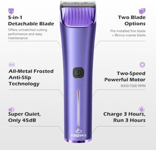 Professional Dog Grooming Clipper with 5-in-1 Replacement Blade