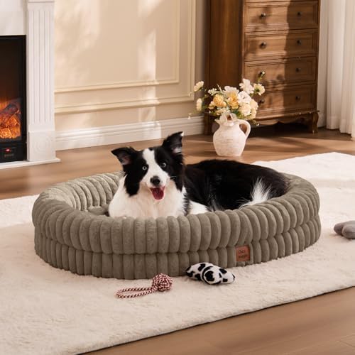 ChiXnuggle Orthopedic Dog Bed, Washable Cover, Faux Fur Bolster Pet Couch