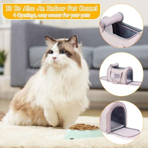 Cat Carrier Soft, Pet Dog Carrier Soft-Sided Airline Approved,Pink