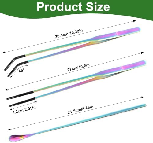 Tongs for Reptile Feeding, LveSunny 3-Pack Stainless Steel with Rubber Tips