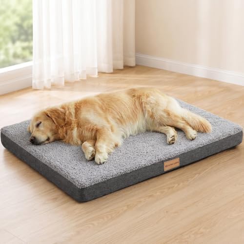Patas Lague Orthopedic Large Dog Bed Washable Pet Sofa Mat 48''X30'' Grey