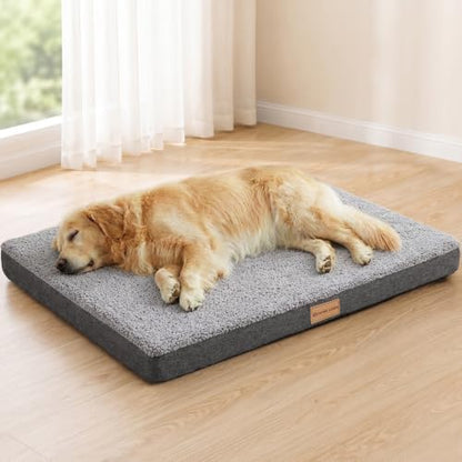 Patas Lague Orthopedic Large Dog Bed Washable Pet Sofa Mat 48''X30'' Grey