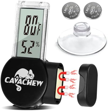 Magnetic Reptile Thermometer and Humidity Gauge, Digital Tank Thermometer Hygrometer with LCD Display, Habitat Temp Humidity Meter Accessories for Bearded Dragon, Snake, Hermit Crabs, Gecko