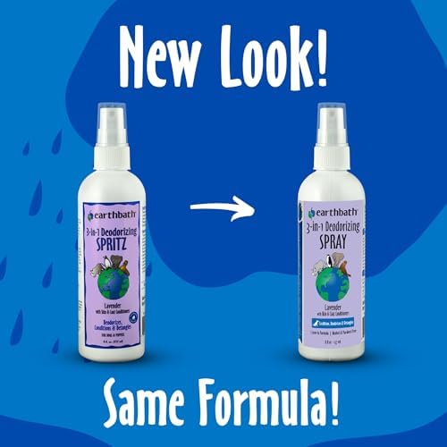 earthbath Lavender 3-in-1 Dog & Puppy Deodorizing Spritz, 8 Oz (1 Pack)