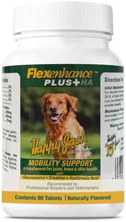HAPPY JACK Flexenhance Dog Hip & Joint Supplement, 80 Chewable Tabs