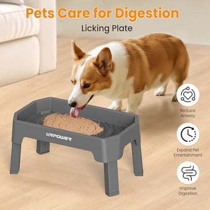 URPOWER Elevated Dog Bowls, 3-in-1 Double Deck Raised Dog Bowl Stand