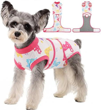 Kuoser Dog Recovery Suit, Female Male Spay Neuter Surgery Suit, Llama, XS