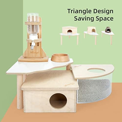 Niteangel Hamster Play Wooden Platform: Triangle - 9" L x 9" W - 6.3" H