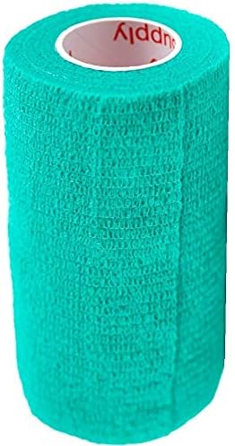 6 Pack Premium Vet Wrap - Self Adhesive Bandage Wrap & Athletic Tape - 4" x 5 Yards Elastic & Self-Sticking Cohesive Bandage for Pets, Sports, Wrists & Ankles - Paw Patterns by Prairie Horse Supply