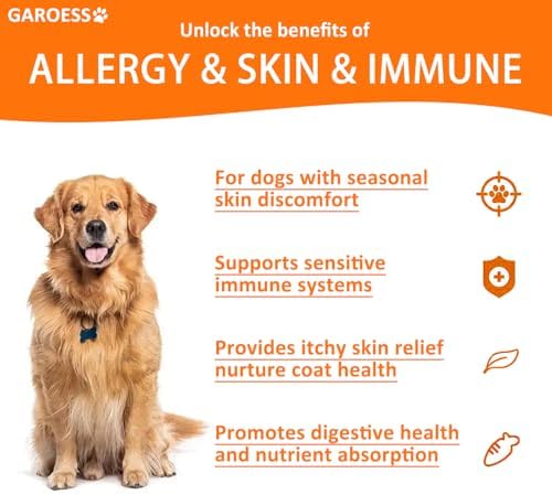Dog Allergy Relief Chews- Allergy & Immune Probiotics, Support Seasonal Allergies, Gut & Digestive Health, Dog Itching Skin,Paw & Ears Relief- Bacon Flavor -240 Count (2 Pack/Trust it)