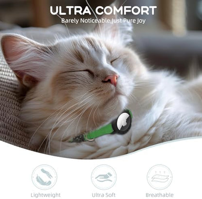 AirTag Cat Collars, Stretchy Collar with AirTag Holder and Bell
