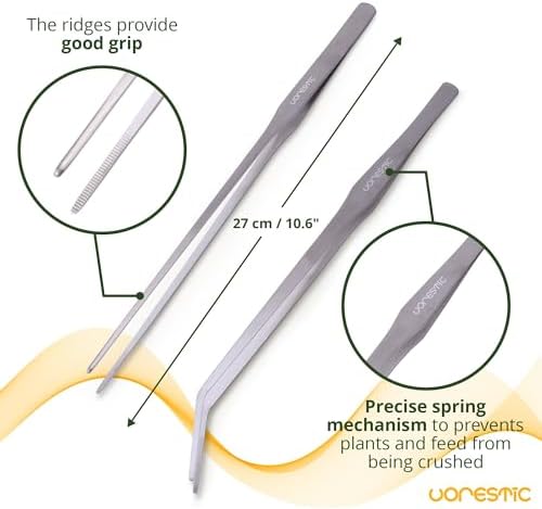 VORESTIC 4Pcs Aquascaping Tools, Stainless Steel Aquarium Tweezers, Scissors and Spatula - Aquascape Tools Set for Trimming, Maintenance