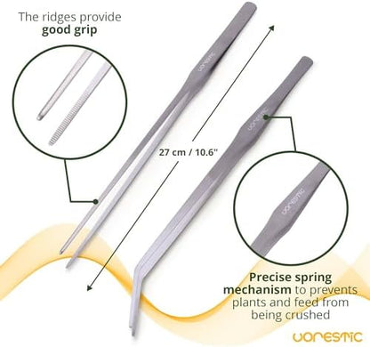 VORESTIC 4Pcs Aquascaping Tools, Stainless Steel Aquarium Tweezers, Scissors and Spatula - Aquascape Tools Set for Trimming, Maintenance