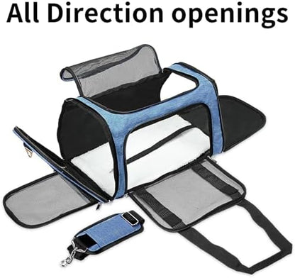 Soft-Sided Cat/Dog/Pet Carrier, Collapsible Pets Travel Carriers
