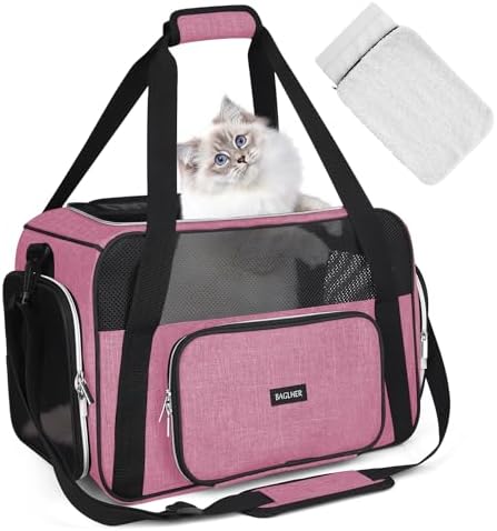 BAGLHER Pet Travel Carrier, Cat Carriers Dog Carrier for Small Medium Cats Dogs Puppies, Airline Approved Small Dog Carrier Soft Sided, Collapsible Puppy Carrier
