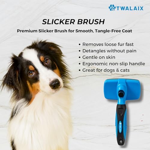 6 in 1 Pet Grooming Kit for Dogs & Cats - Deshedding Brush, Undercoat Rake, Slicker Brush, Nail Clipper, Nail File & Flea Comb for All Coat Types