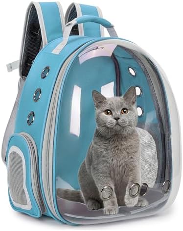 Cat Backpack Carrier Bubble Carrying Bag (Blue)