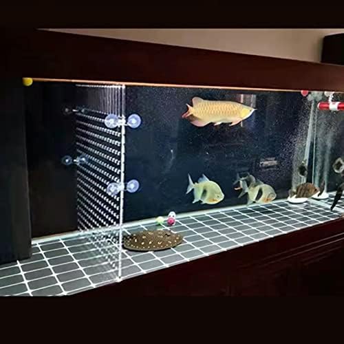 Fish Tank Divider Aquarium Acrylic Isolation Grid Board Divider with Suction Cups Accessories Transparent Plate Baffle Blocking Fish Partition Net Freshwater Ornament 25x30cm/9.84x11.81in