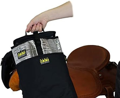 TrailMax Horse Horn Bags for Trail Riding – Medium & Large Western Saddle Horn Bags for Horses & Mules, Insulated Trail Gear with Secure Fit & Grab-and-Go Liners, Large, Black