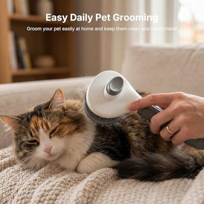 Pet Deshedding Brush，Self-Cleaning Slicker Grooming Tool with Soft Rubber Handle and Rounded Stainless Steel Pins, Removes Loose Undercoat and Tangles, Suitable for Long & Short Hair Pets