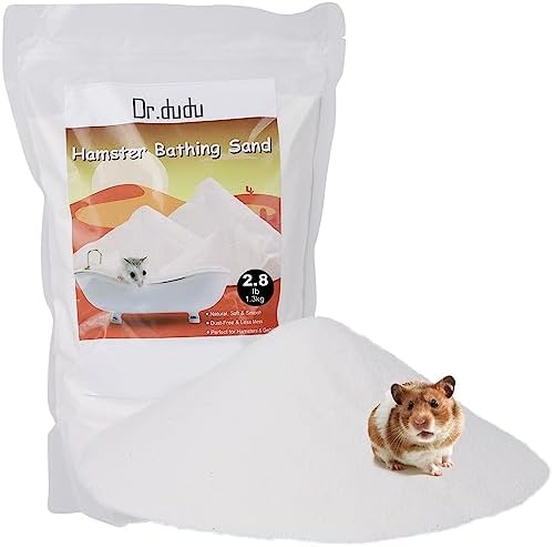 DR.DUDU 2.8lb Hamster Sand for Sand Bath, Hamster Cage Accessories(White)