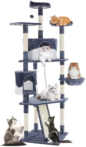 DUMOS Tall 79in Cat Tree Tower with Scratching Posts, Indoor Cats Use
