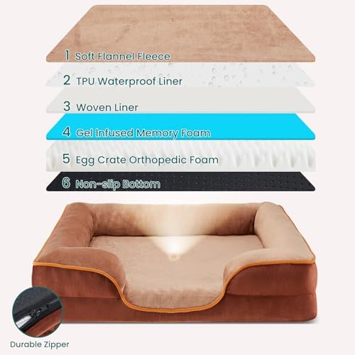 DUMOS 35x25 Inch Orthopedic Dog Bed for Indoor Use, XL Couch Bed