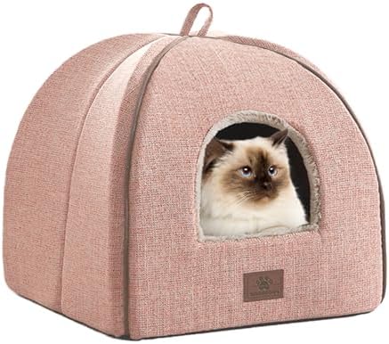 WINDRACING Cat Bed for Indoor Cats - Cats Cave Bed Cat House Cat Tent with Removable Washable Cushioned Pillow, Soft Kitten beds, & Furniture, for Small and Medium Pet Bed