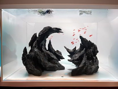 Allcolor Fish Tank Decor Rocks.Aquarium Decoration Model.Easy Superior Aquascape (Perched Canyon-15inch)