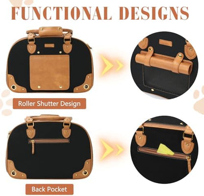 Dog Carrier Purse, Pet Carrier, Foldable Waterproof Premium Nylon Pet Travel Portable Bag Carrier for Cat and Small Dog Home/Outdoor Medium Black