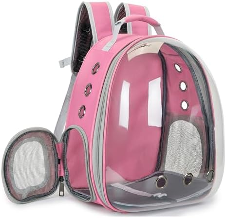 Cat Backpack Carrier Bubble Carrying Bag (Pink)