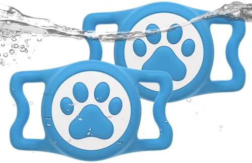 IP68 Waterproof Dog AirTag Holder for Dog Collar, Soft, Stretchy Silicone