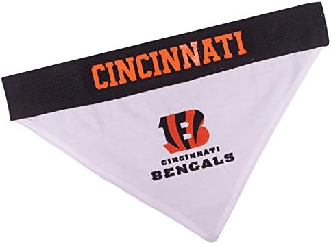 Pets First NFL DOG BANDANA - CINCINNATI BENGALS REVERSIBLE PET BANDANA. 2 Sided Sports Bandana with a PREMIUM Embroidery TEAM LOGO, Large/X-Large. - 2 Sizes & 32 NFL Teams available