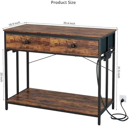 VOWNER 40 Gallon Aquarium Stand with Power Outlet & Cabinet Storage, Brown