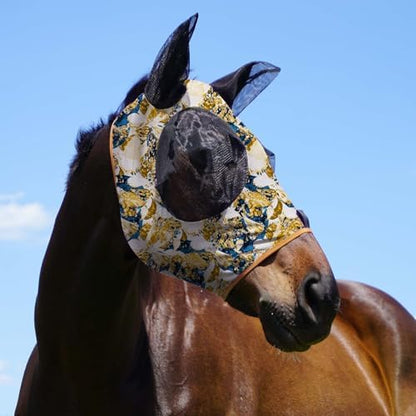 Harrison Howard Super Comfort Stretchy Fly Mask Large Eye Space with UV Protection Soft on Skin with Breathability Luxe Vibe L Full Size