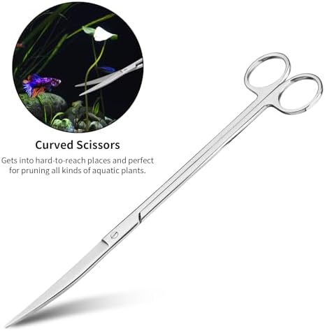 Ohtomber 4PCS Aquascape Tool Aquarium Kit with Tweezers Scissors Scraper