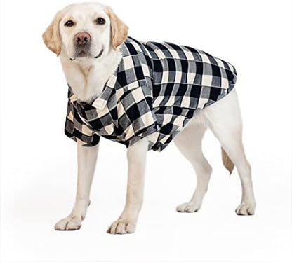 Dog Plaid Shirt for Large Dogs Snap Collared T-Shirt Clothes Blue#1-5XL
