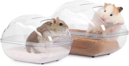Hamster Small Animal Sand Bath Box Bathtub Critter's Bathroom with Bath Sand and Scoop Accessories for Mice Hedgehog Lemming Gerbils or Other Small Pets (Medium)