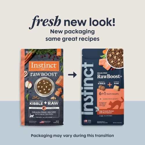 Instinct RawBoost, Dry Cat Food + Freeze Dried, Real Salmon, 4.5 lb Bag