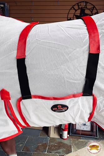 HILASON 69 in White Horse Fly Sheet UV Protect Mesh
