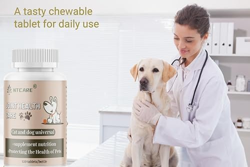 Hip and Joint Supplement for Dogs- with Glucosamine, Chondroitin, and MSM,120 Chewable Tablets, Chicken Flavor, Dog Joint Supplement，Joint Support Supplement for Dogs