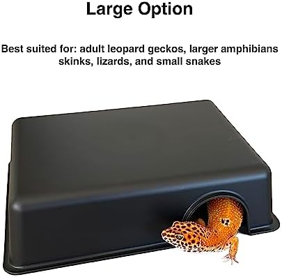 Plastic Reptile Hide Box for Leopard Geckos, Snakes, Lizards, Cornsnakes - Small & Juvenile